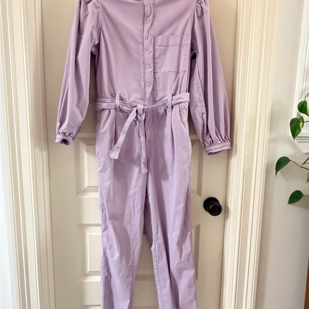 J. Crew Lavender Long-Sleeve Tie-Waist Utility Jumpsuit - Picture 3 of 6